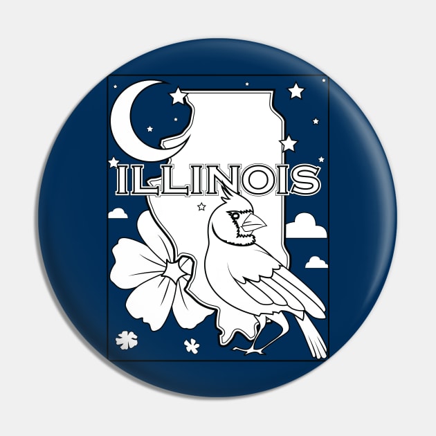 illinois state shape flower bird coloring page Pin by LeapDaze