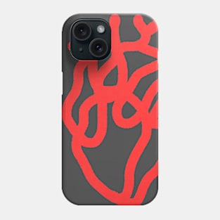 Red heart line art Phone Case