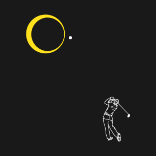 Total Solar Eclipse 2024 Golf Player Golfing Swing Ball T-Shirt