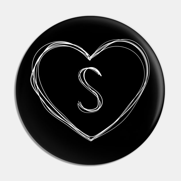 Letter S with heart frame in lineart style Pin by KondeHipe