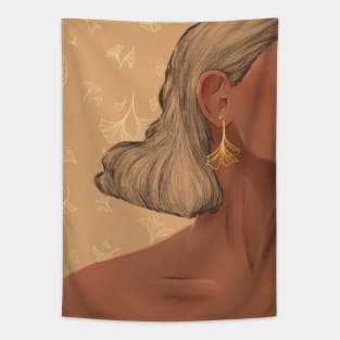 Golden Ginkgo Earrings Yellow Tapestry