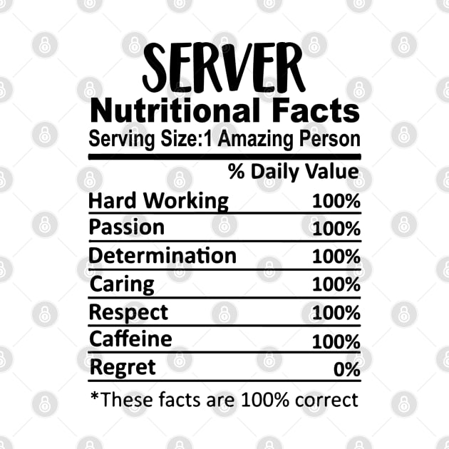 Server Nutrition Facts Funny by HeroGifts