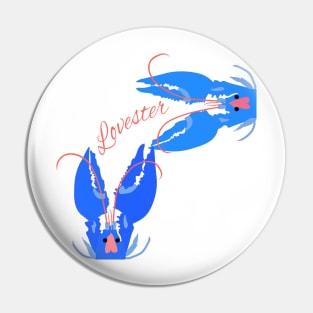 Two blue lobsters Valentine's day love story Pin