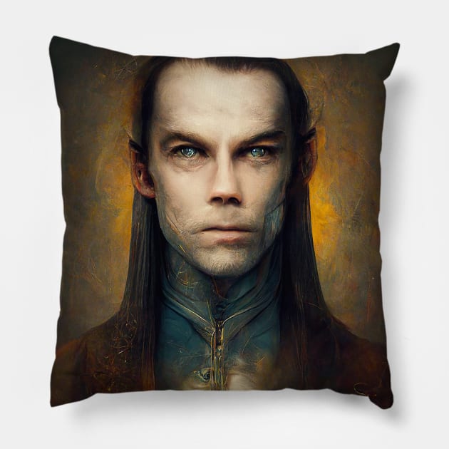 Elrond Pillow by NeonOverdrive