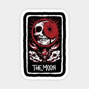 The Moon Blood Red Skeleton Skull Tarot Card Magnet