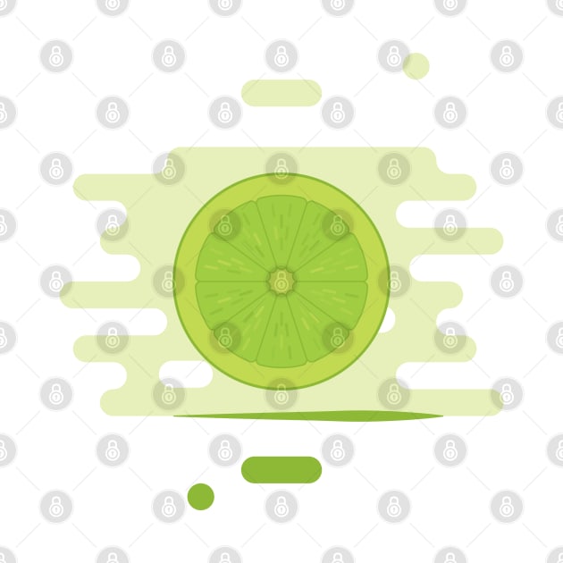 Lime slice in a splash of juice by acidmit