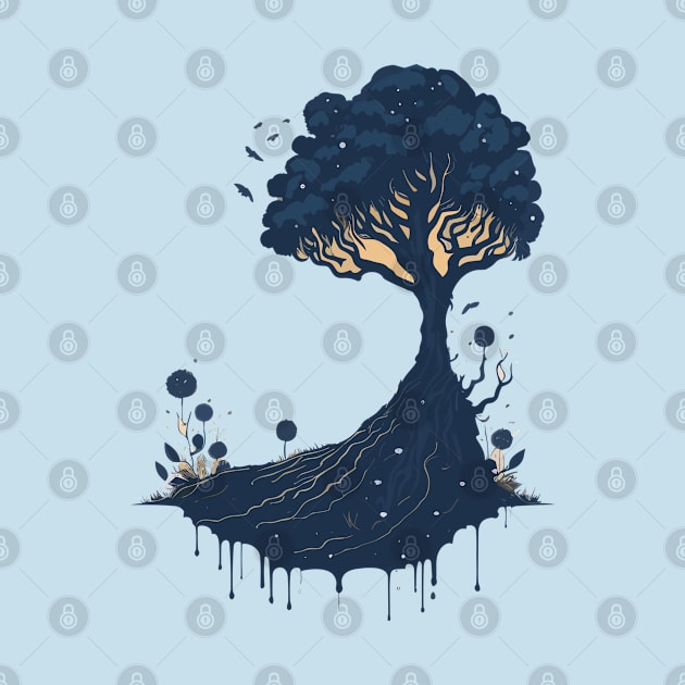 Grunge tree and splashes of paint by webbygfx