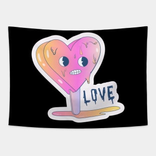 Love is Melting, cute Anti-Valentine's Day illustration Tapestry