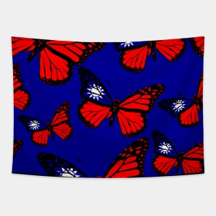 Vintage Taiwan Butterfly Pray For Taiwan Peace in Taiwan Tapestry