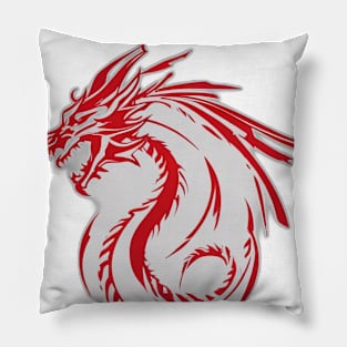 Dragon Red Shadow Silhouette Anime Style Collection No. 448 Pillow