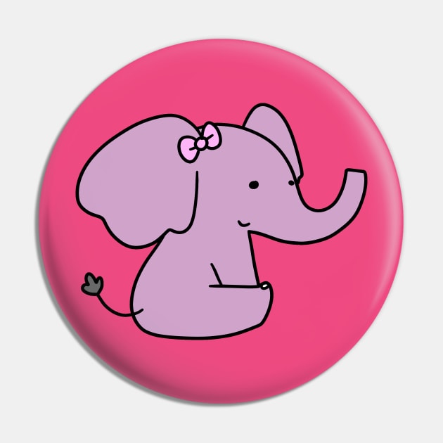 Pink Bow Purple Elephant Pin by saradaboru