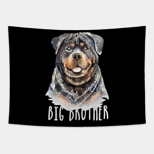 Funny dog Big brother Tapestry by white.ink