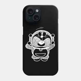 Angry Doraemon - Retro White 1969 Phone Case