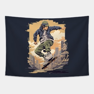 Anime skateboarder Tapestry