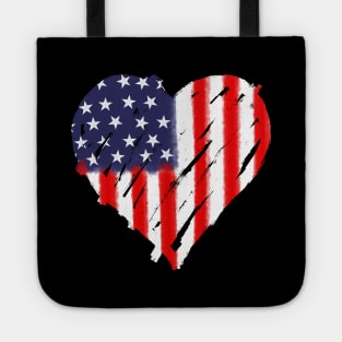 American Flag Heart Abstract 4th Of July Gift Tote