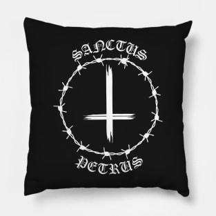 Saint Peter Upside Down Cross Barbed Wire Gothic Pillow