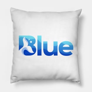 Gorgeous Blue Whale in the Ocean Pillow