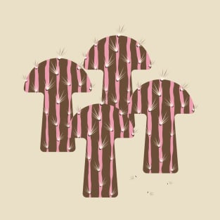 Pink brown mushroom cactus T-Shirt