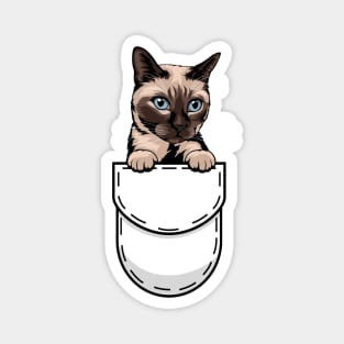 Funny Siamese Pocket Cat Magnet