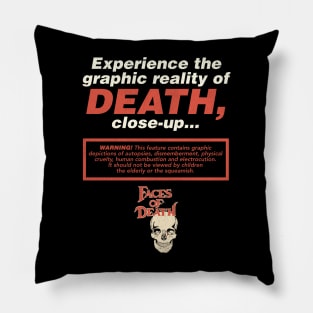 Faces of Death - 70s Cult Classic Horror Movie Pillow