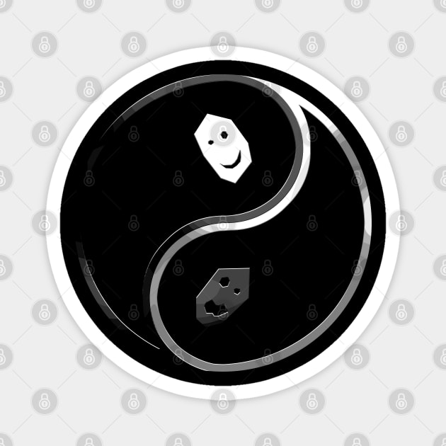 Neo Yin Yang - alternate - grayscale Magnet by CCDesign