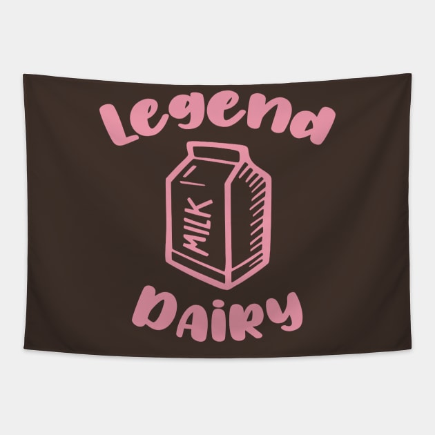 Legendary (Dairy) Strawberry Milk Tapestry by GreenGuyTeesStore