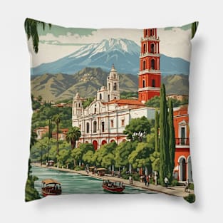 Xicotepec Puebla Mexico Vintage Tourism Travel Pillow