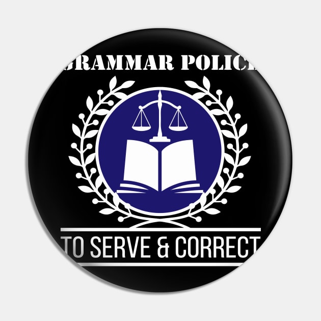 Grammar Police Pin by tanambos