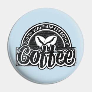 Coffee Lovers Distressed Retro Logo Pin