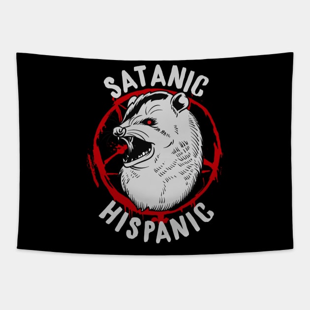 Satanic Hispanic - Baphomet Occult Possum Gift Tapestry by biNutz