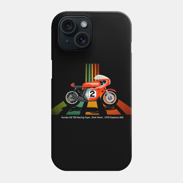 Vintage motorcycle Legend Dick Mann 1970 Daytona 200 Winner Phone Case by MotorManiac