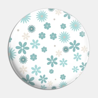 Green , Blue and White Color Flowers pattern Designs Pin