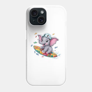 Baby Elephant Surfer Phone Case