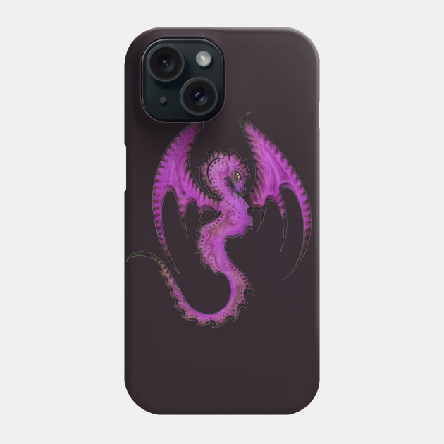 Majestic Purple Amphiptere Dragon Winged Serpent Phone Case by Sandra Staple