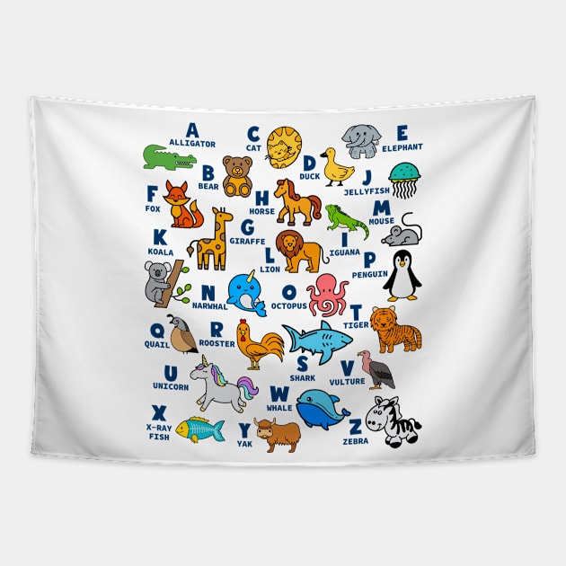 Alphabet Animal ABCs Learning Tapestry by MadeByBono