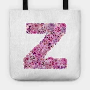 Pink Floral Letter Z Tote