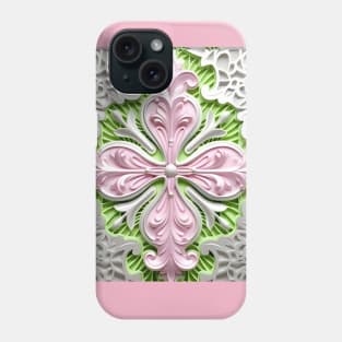 Pink and Lime Green Design With Filigree Phone Case