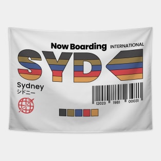 Vintage Sydney SYD Airport Australia Retro Travel Tapestry