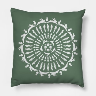 Rabbit and Vegetables Mandala Pillow