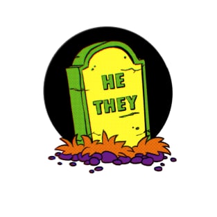 He/They Pronoun Grave T-Shirt