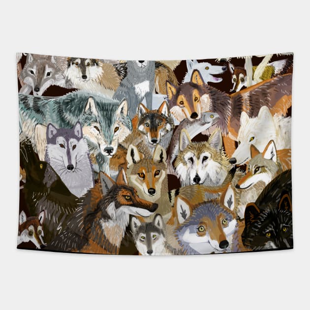 Wolves o´clock (Time to Wolf) Tapestry by belettelepink