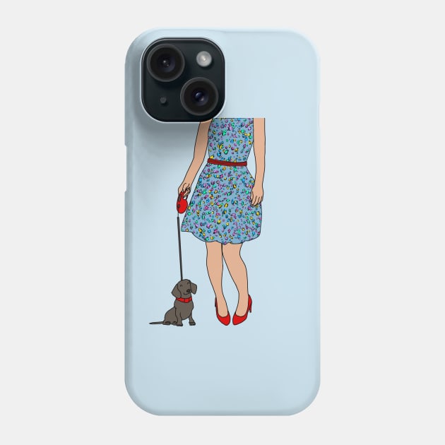 Daschund Walkies Phone Case by Teal & Turquoise