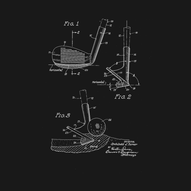 Golf Club Vintage Patent Drawing by TheYoungDesigns