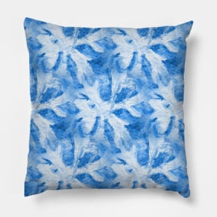 Blue Watercolor Snowflake Christmas Pillow