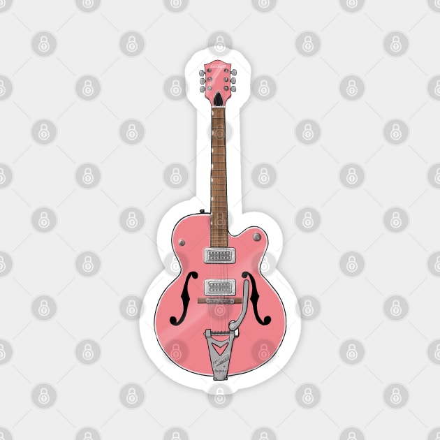 Solo Pink Guitar Magnet by saintchristopher