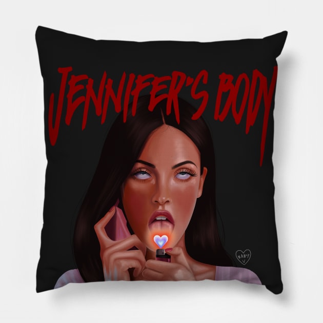 Jennifer’s Body! BLACK BACKGROUND Pillow by thelamehuman