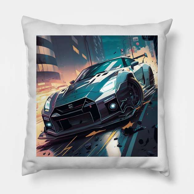 GTR Japan Print Pillow by SynchroDesign