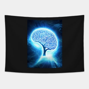 Electric Brain Waves - AI Generated Sci Fi Concept Art - Tapestry