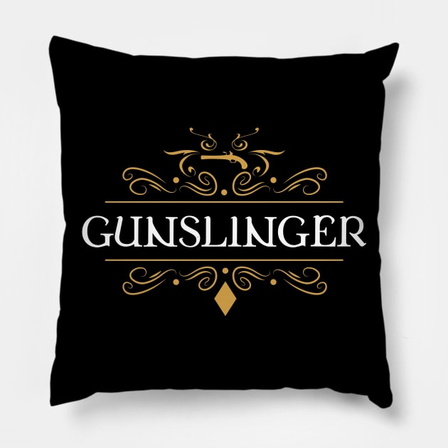 Gunslinger Character Class Tabletop RPG Gaming Pillow by pixeptional