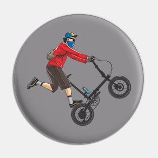 cyclist wheelie Pin